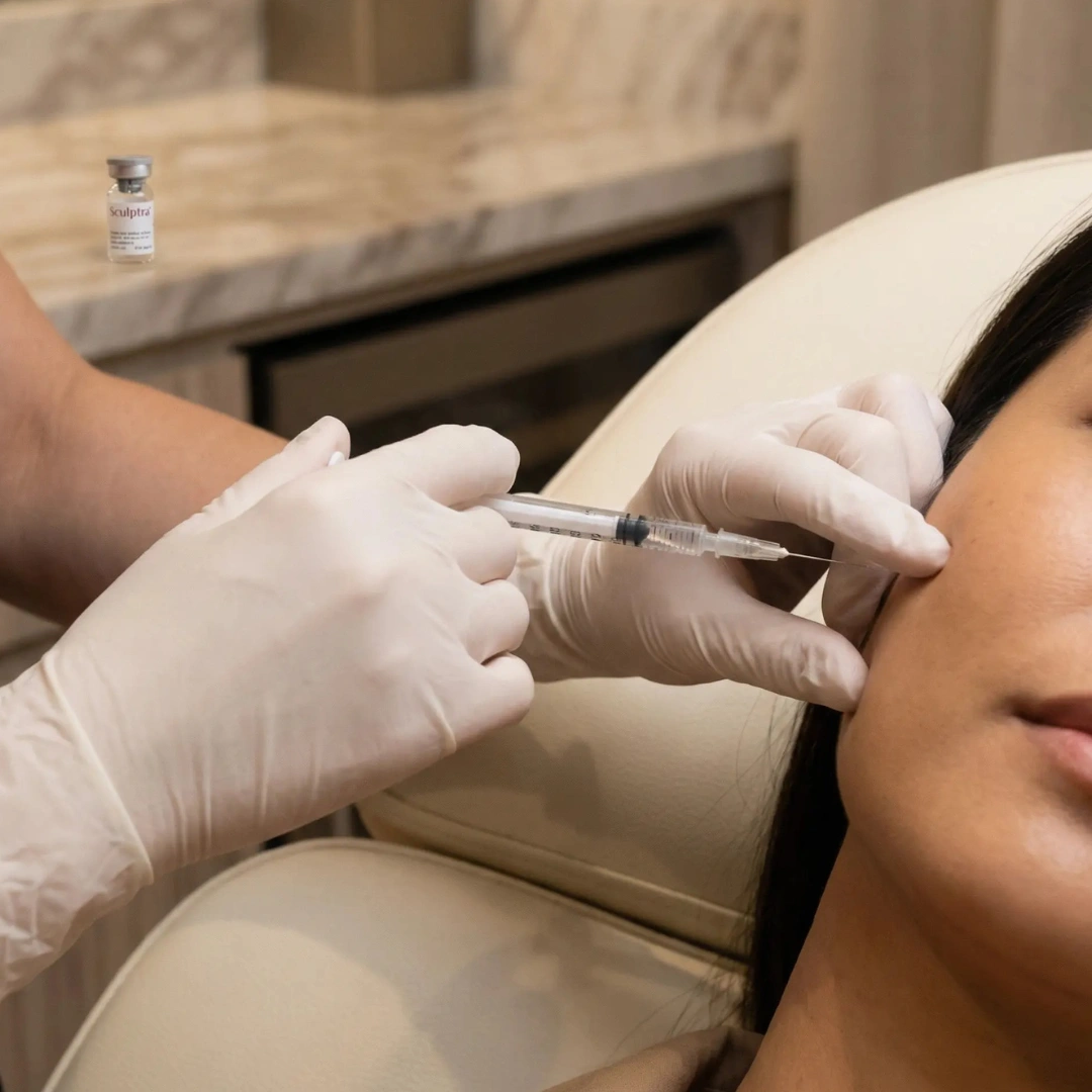 Gradual skin improvement with Sculptra